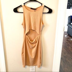 NUDE MINI BODYCON DRESS